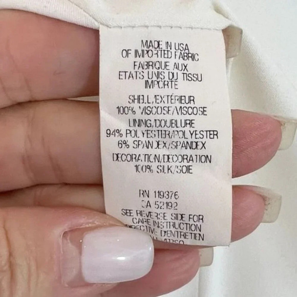 Helmut Lang | The 'Relic'  Crepe Jacket w/ Silk Chiffon Trim in Ivory - 6 - Picture 9 of 11